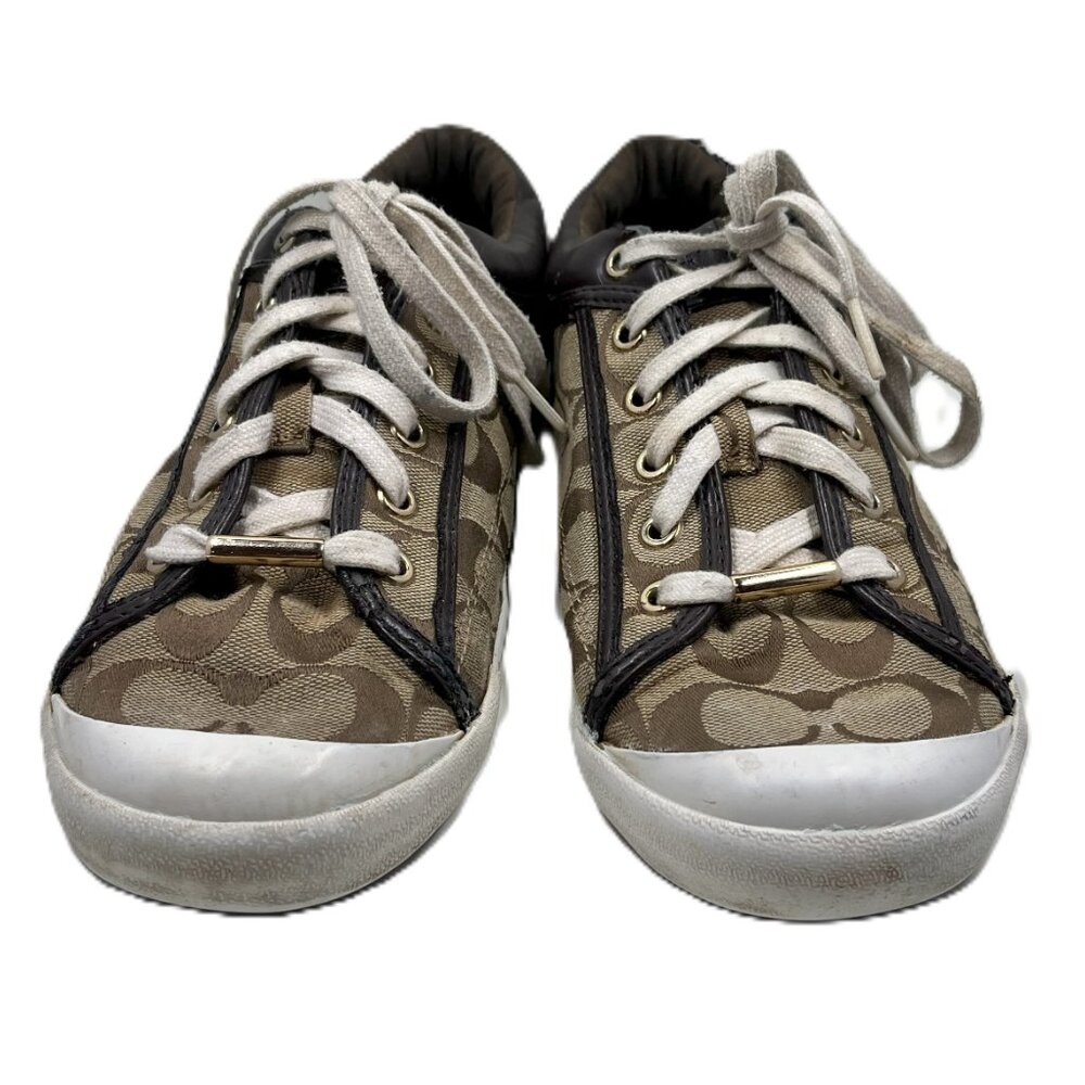 COACH Francesca Monogram Brown Sneakers Size 11B